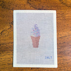 Vanilla Ice Cream Cone with Rainbow Sprinkles Needlepoint Canvas