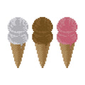DIY Needlepoint 3 Cones Neopolitan | Digital Chart for Painting Your Own Canvas | Easy Needlepoint PDF | Instant Download | 18 Mesh
