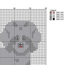 DIY Needlepoint Fluffy Dog (White) | Digital Chart for Painting Your Own Canvas| Easy Needlepoint PDF | Instant Download | 18 Mesh
