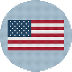DIY Needlepoint American Flag Ornament | Digital Chart for Painting Your Own Canvas | Easy Needlepoint PDF | Instant Download | 18 Mesh