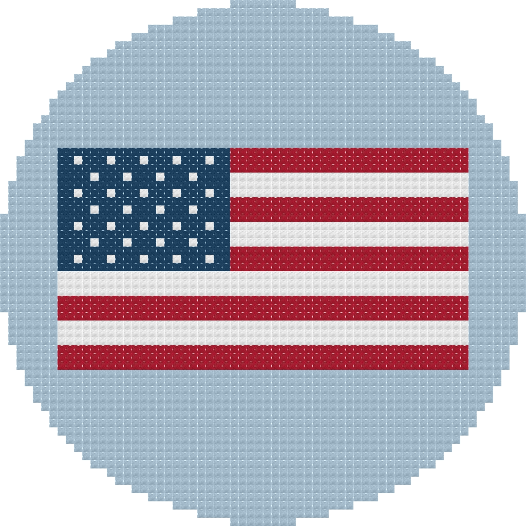 DIY Needlepoint American Flag Ornament | Digital Chart for Painting Your Own Canvas | Easy Needlepoint PDF | Instant Download | 18 Mesh