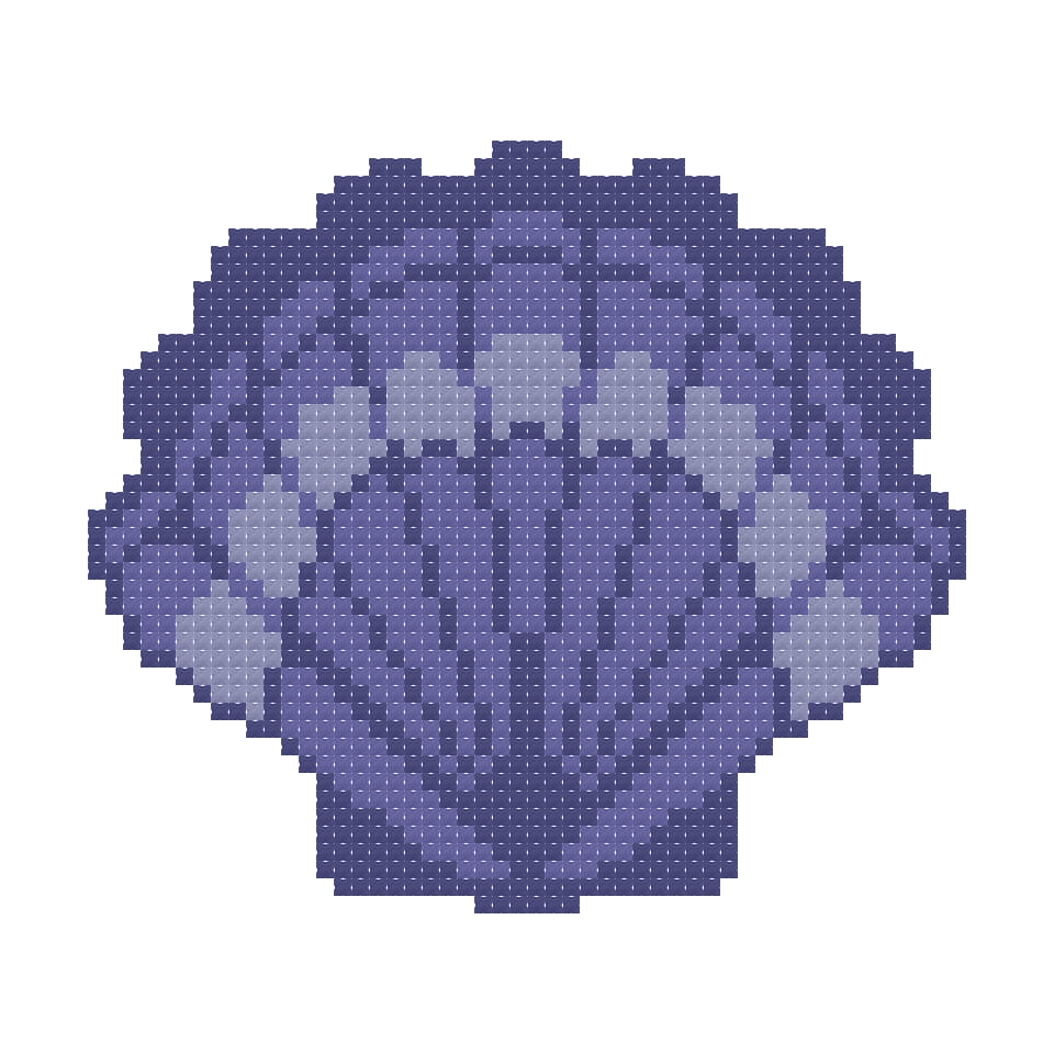 DIY Needlepoint Blueberry Scallop Shell | Digital Chart for Painting Your Own Canvas | Easy Needlepoint PDF | Instant Download | 18 Mesh