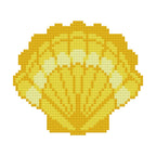DIY Needlepoint Lemon Scallop Shell Pattern | Digital Chart for Painting Your Own Canvas | Easy Needlepoint PDF | Instant Download | 18 Mesh