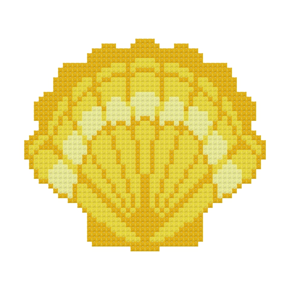 DIY Needlepoint Lemon Scallop Shell Pattern | Digital Chart for Painting Your Own Canvas | Easy Needlepoint PDF | Instant Download | 18 Mesh