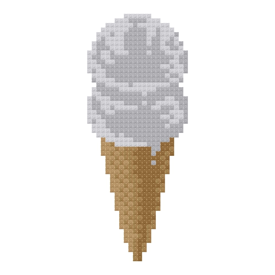DIY Needlepoint Vanilla Ice Cream Pattern | Digital Chart for Painting Your Own Canvas | Easy Needlepoint PDF | Instant Download | 18 Mesh