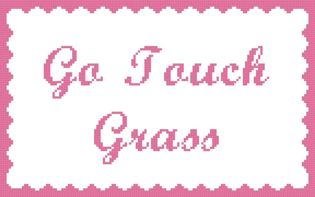 DIY Needlepoint Go Touch Grass Pattern | Digital Chart for Painting Your Own Canvas | Easy Needlepoint PDF | Instant Download | 18 Mesh