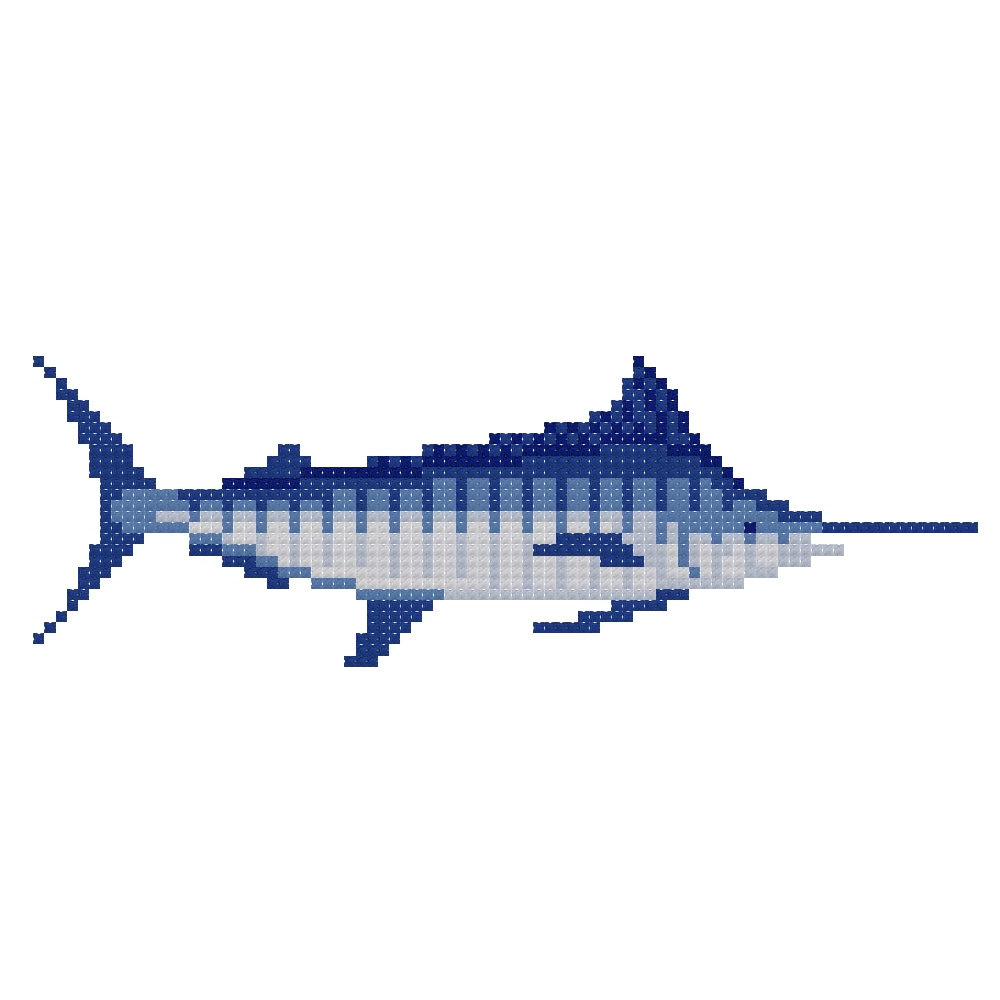 DIY Needlepoint Marlin Fish Pattern | Digital Chart for Painting Your Own Canvas| Easy Needlepoint PDF | Instant Download | 18 Mesh