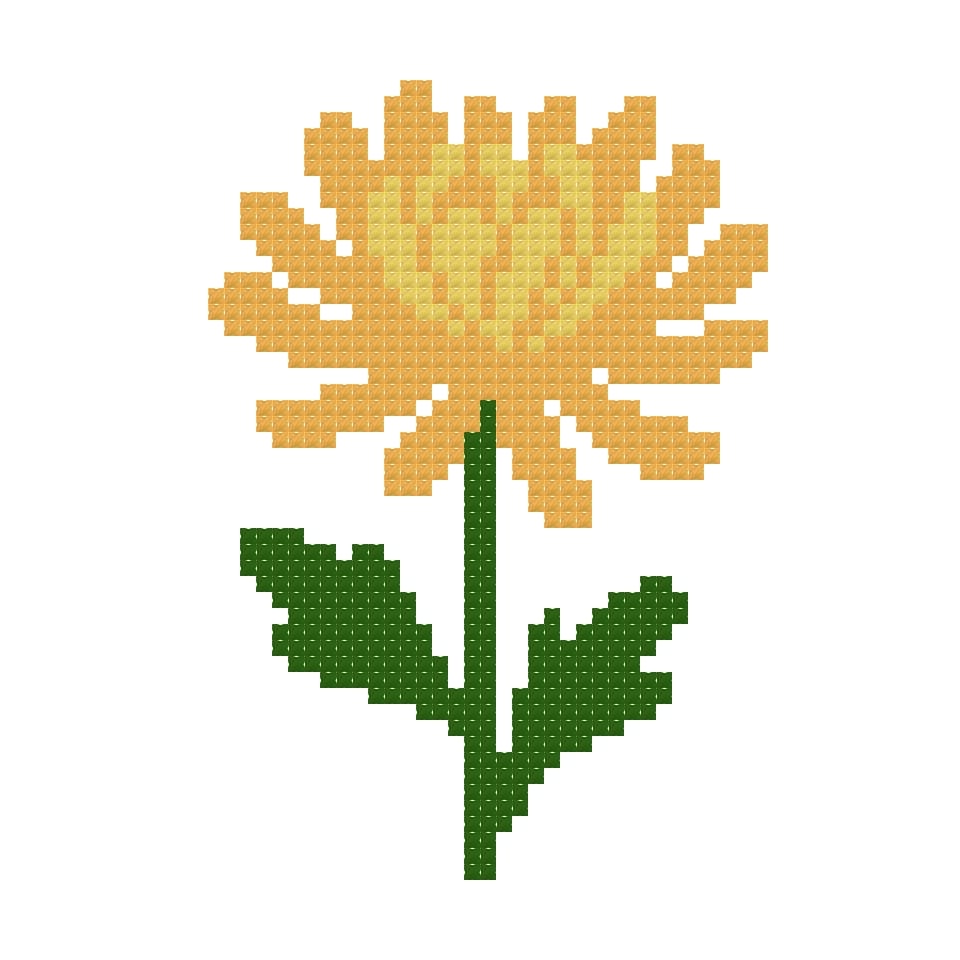 DIY Needlepoint Chrysanthemum Pattern | Digital Chart for Painting Your Own Canvas | Easy Needlepoint PDF | Instant Download | 18 Mesh