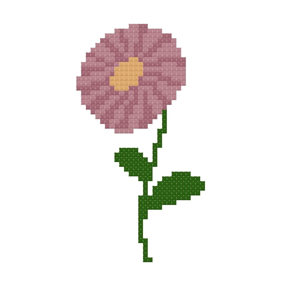 DIY Needlepoint Aster Flower Pattern | Digital Chart for Painting Your Own Canvas | Easy Needlepoint PDF | Instant Download | 18 Mesh