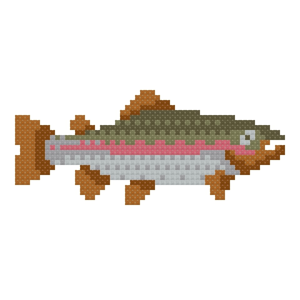 DIY Needlepoint Rainbow Trout | Digital Chart for Painting Your Own Canvas| Easy Needlepoint PDF | Instant Download | 18 Mesh
