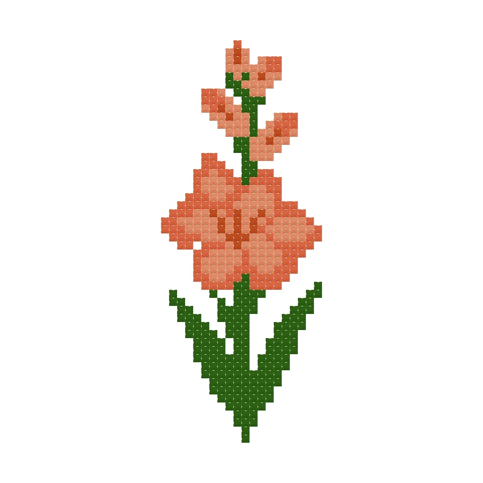 DIY Needlepoint Gladiolus Flower Pattern | Digital Chart for Painting Your Own Canvas | Easy Needlepoint PDF | Instant Download | 18 Mesh