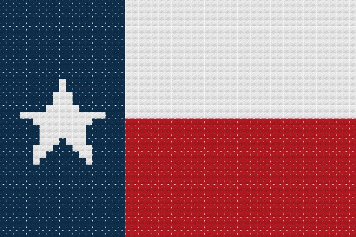 DIY Needlepoint Texas Flag Pattern | Digital Chart for Painting Your Own Canvas | Easy Needlepoint PDF | Instant Download | 18 Mesh