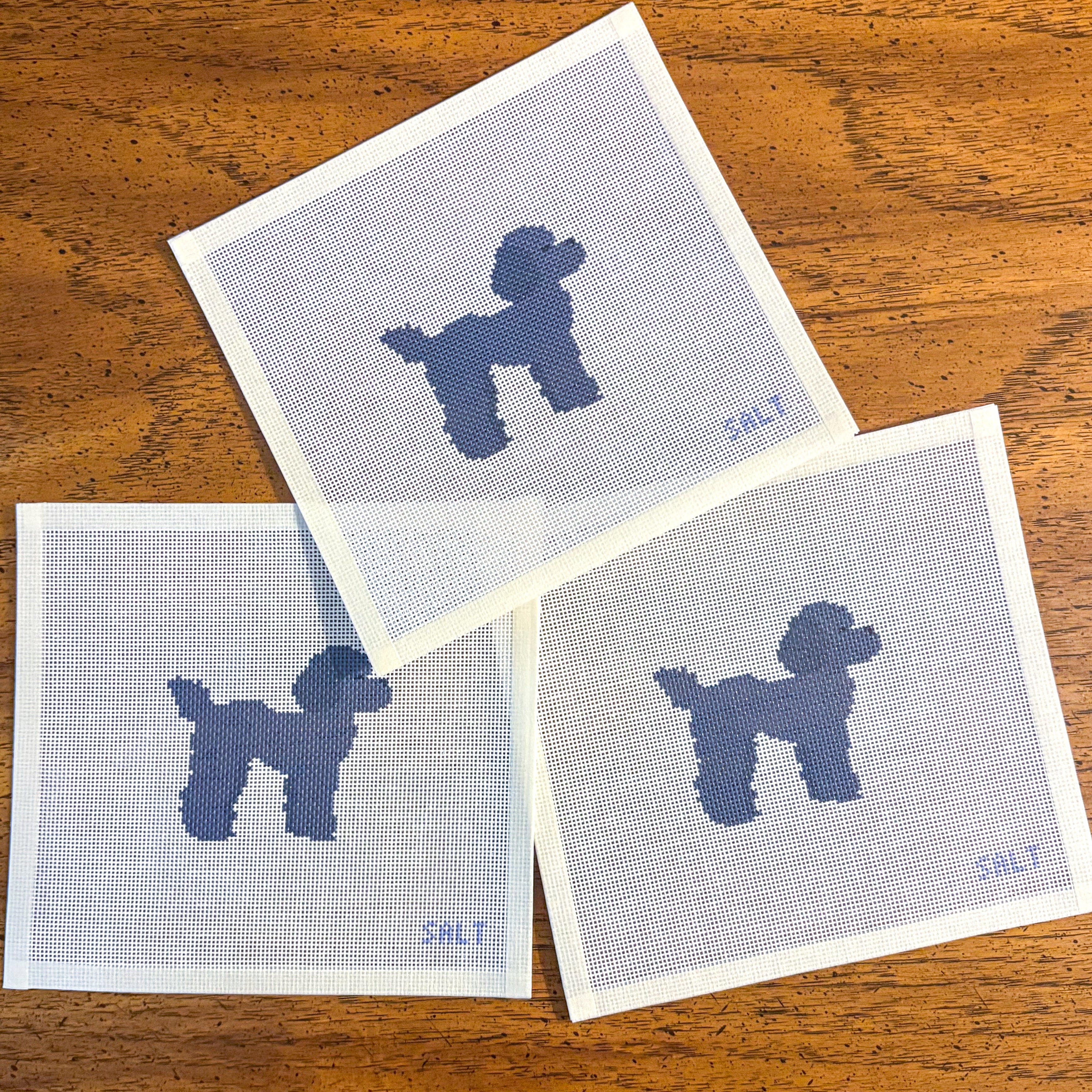 Poodle (Black) Needlepoint Canvas