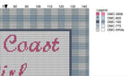 DIY Needlepoint East Coast Girl Pattern | Digital Chart for Painting Your Own Canvas | Easy Needlepoint PDF | Instant Download | 18 Mesh