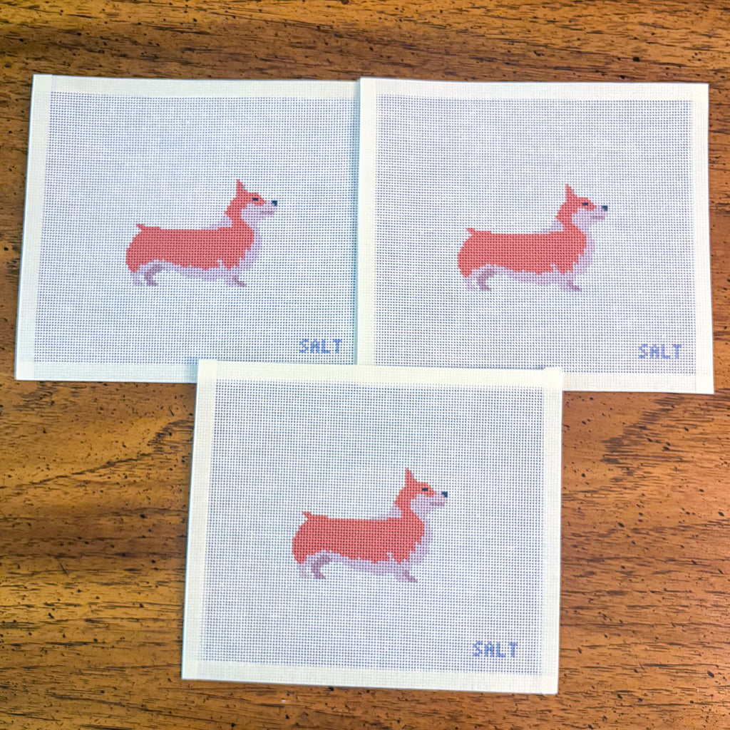 Corgi (Brown) Needlepoint Canvas