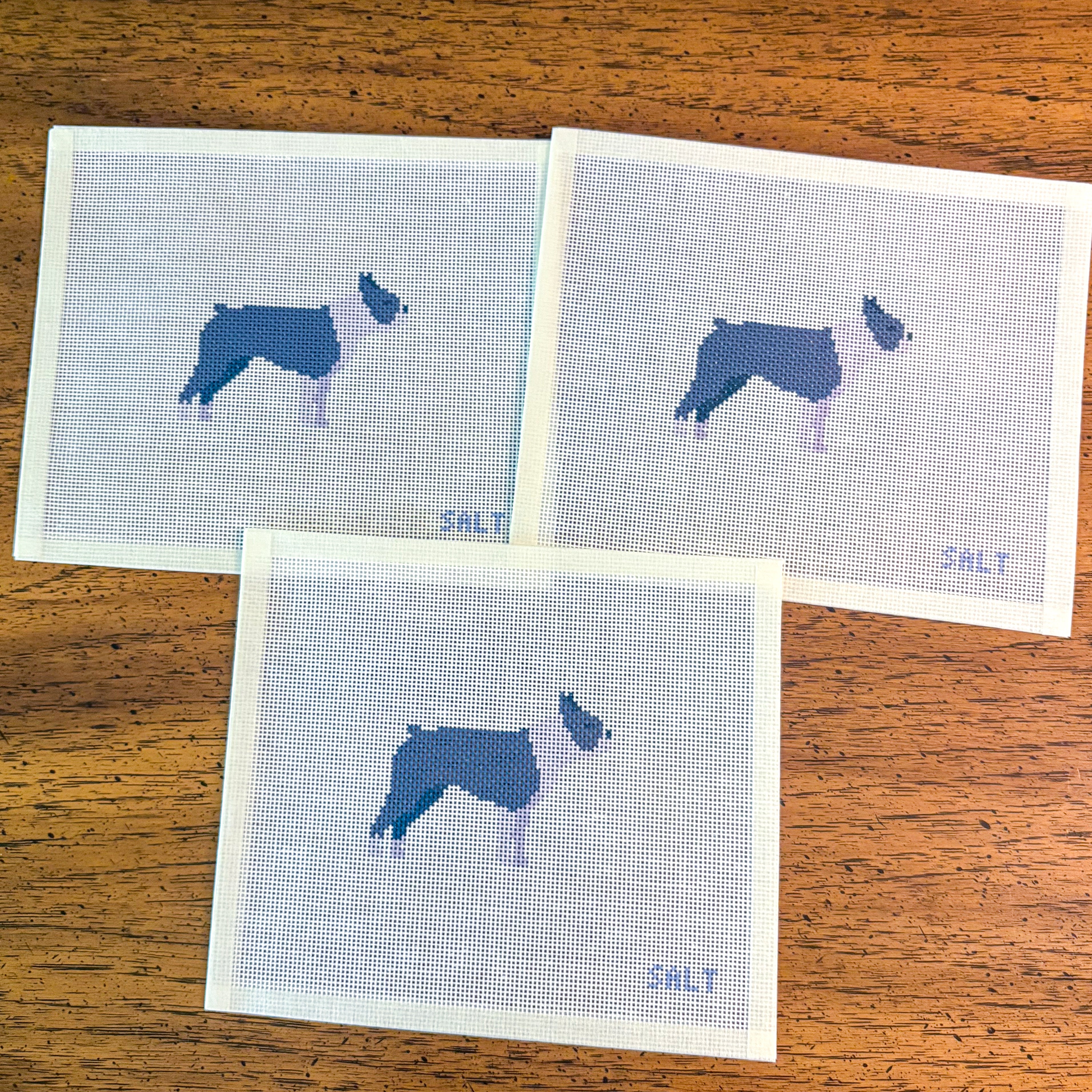 Boston Terrier (Black and White) Needlepoint Canvas