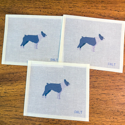 Boston Terrier (Black and White) Needlepoint Canvas