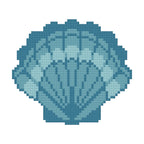 DIY Needlepoint Blue Scallop Shell Pattern | Digital Chart for Painting Your Own Canvas | Easy Needlepoint PDF | Instant Download | 18 Mesh
