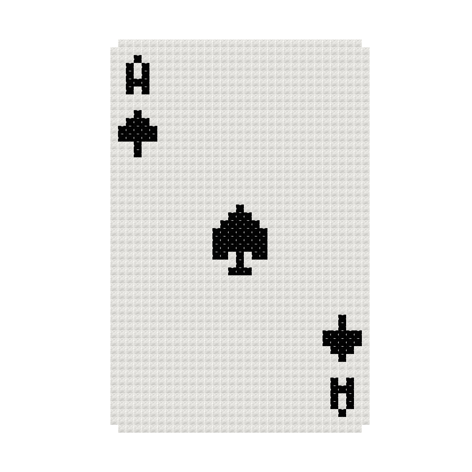 DIY Needlepoint Playing Card (Ace of Spades)| Digital Chart for Painting Your Own Canvas | Easy Needlepoint PDF | Instant Download | 18 Mesh
