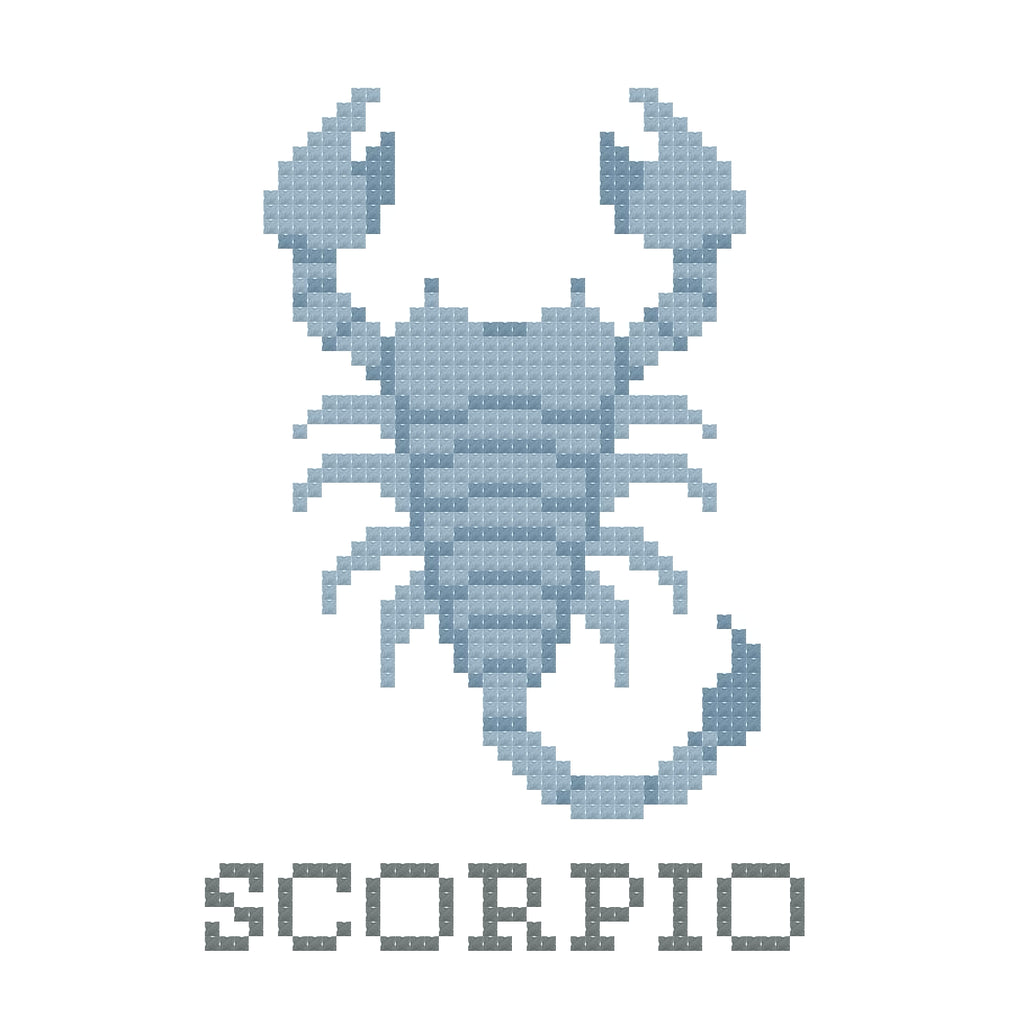 DIY Needlepoint Scorpio Zodiac Sign Pattern | Digital Chart for Painting Your Own Canvas | Easy Needlepoint PDF | Instant Download | 18 Mesh