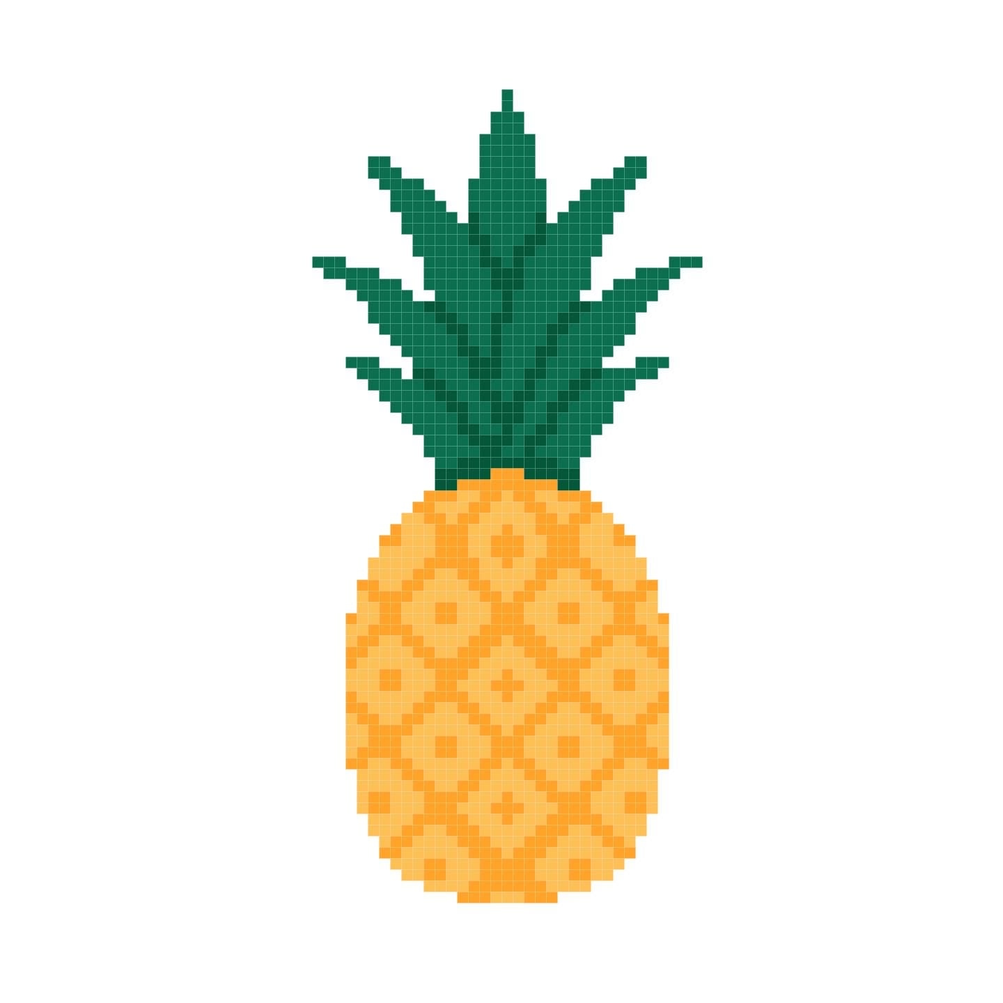 DIY Needlepoint Pineapple Pattern | Digital Chart for Painting Your Own Canvas | Easy Needlepoint PDF | Instant Download | 18 Mesh