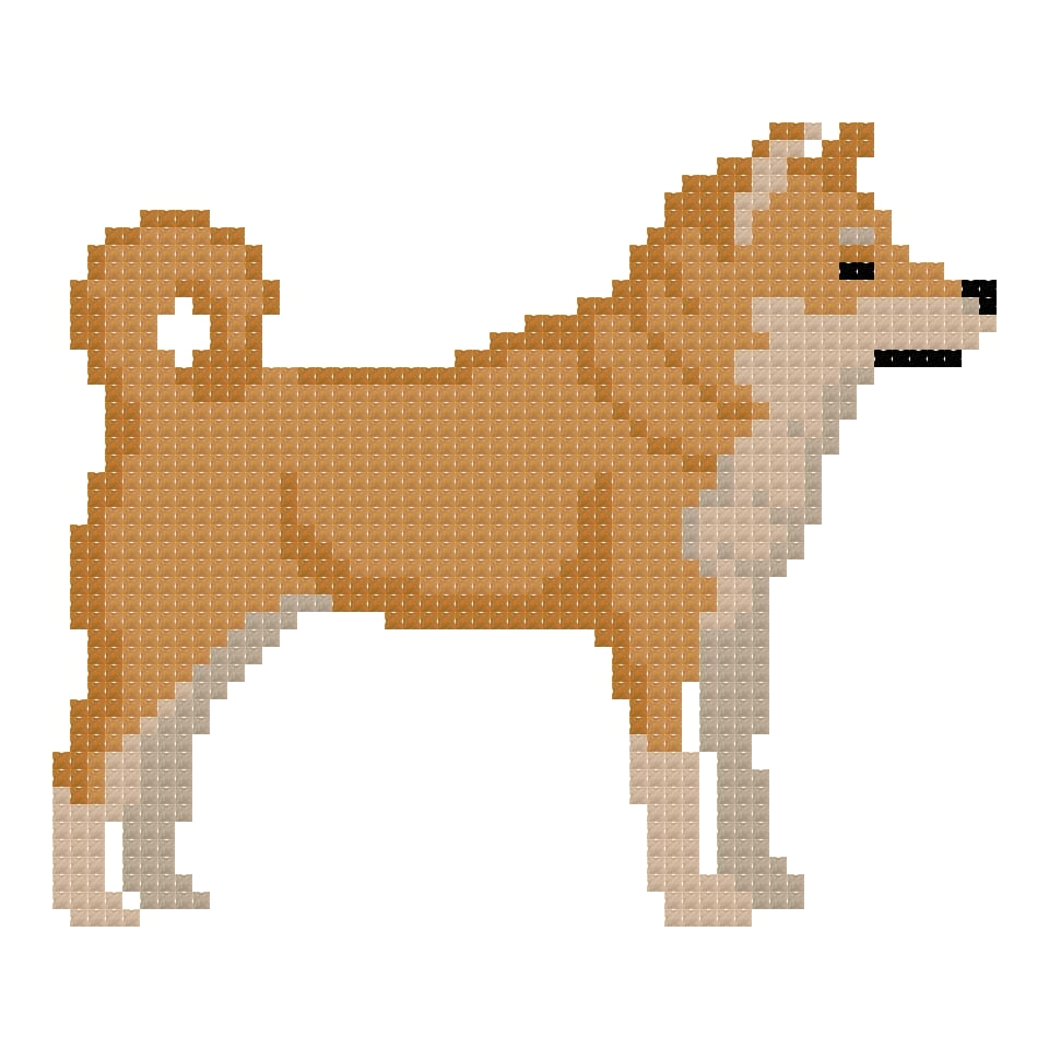 DIY Needlepoint Shiba Inu Dog Pattern | Digital Chart for Painting Your Own Canvas| Easy Needlepoint PDF | Instant Download | 18 Mesh