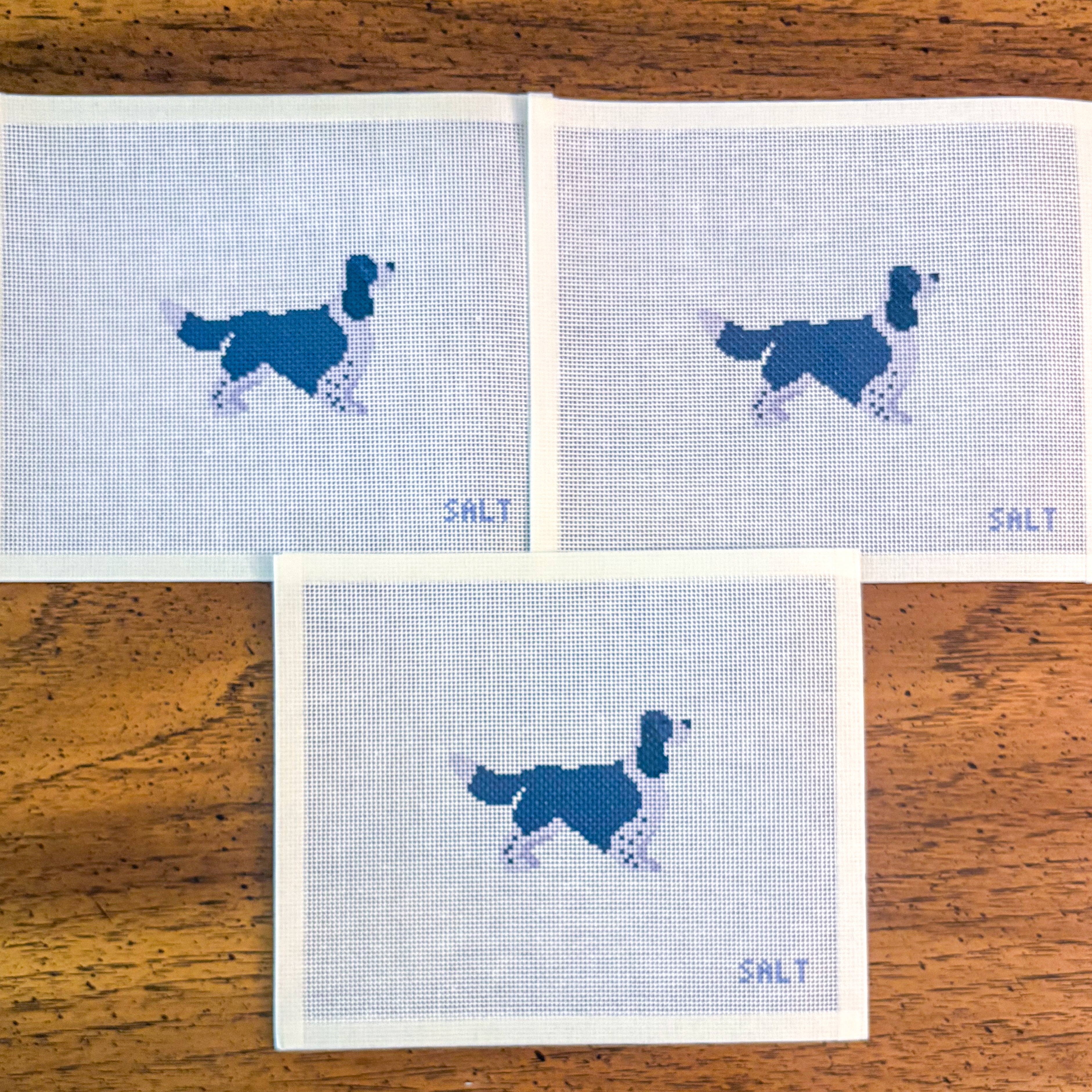 Springer Spaniel (Black & White) Needlepoint Canvas