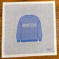 Hamptons Sweatshirt (Blue) Needlepoint Canvas