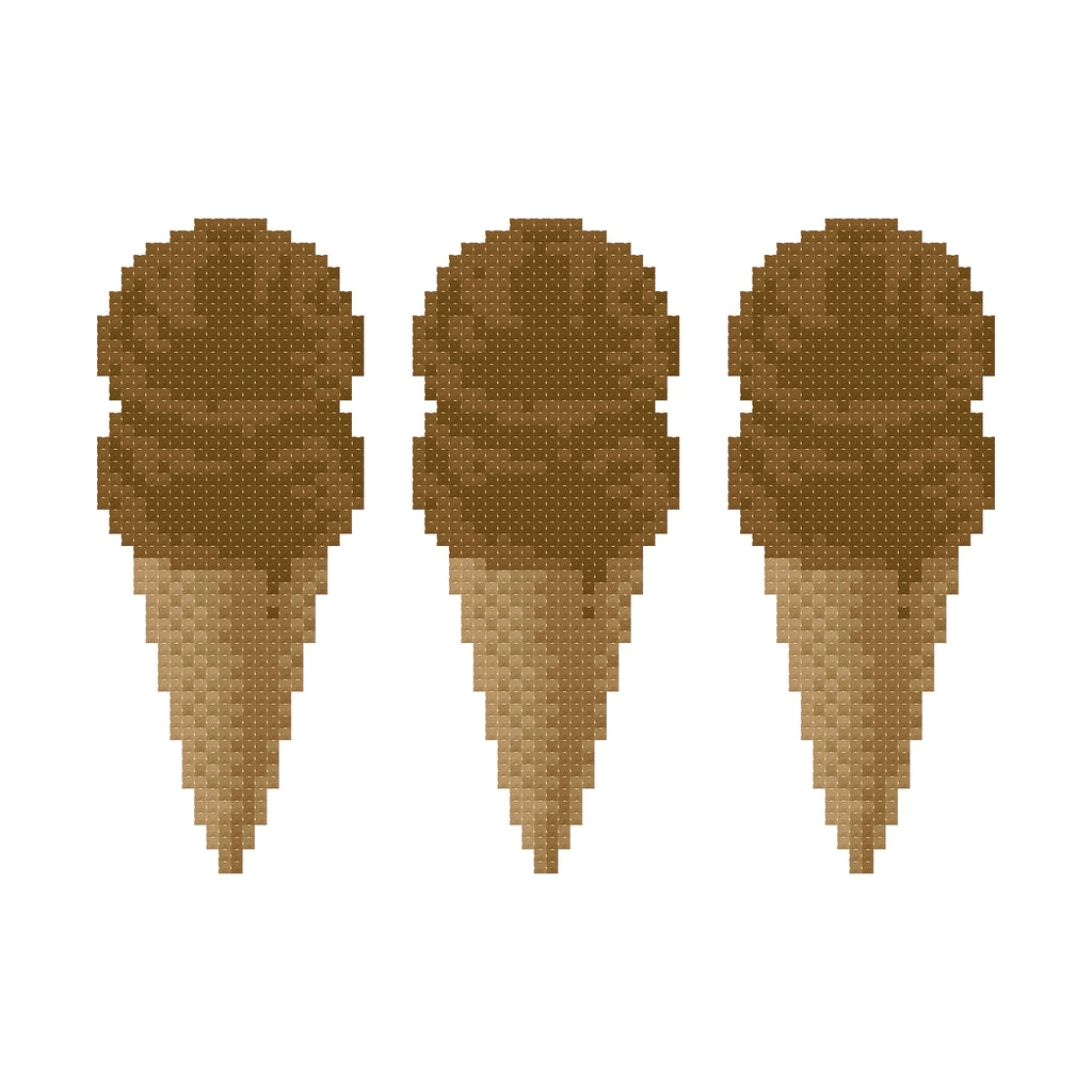 DIY Needlepoint 3 Cones Chocolate | Digital Chart for Painting Your Own Canvas | Easy Needlepoint PDF | Instant Download | 18 Mesh