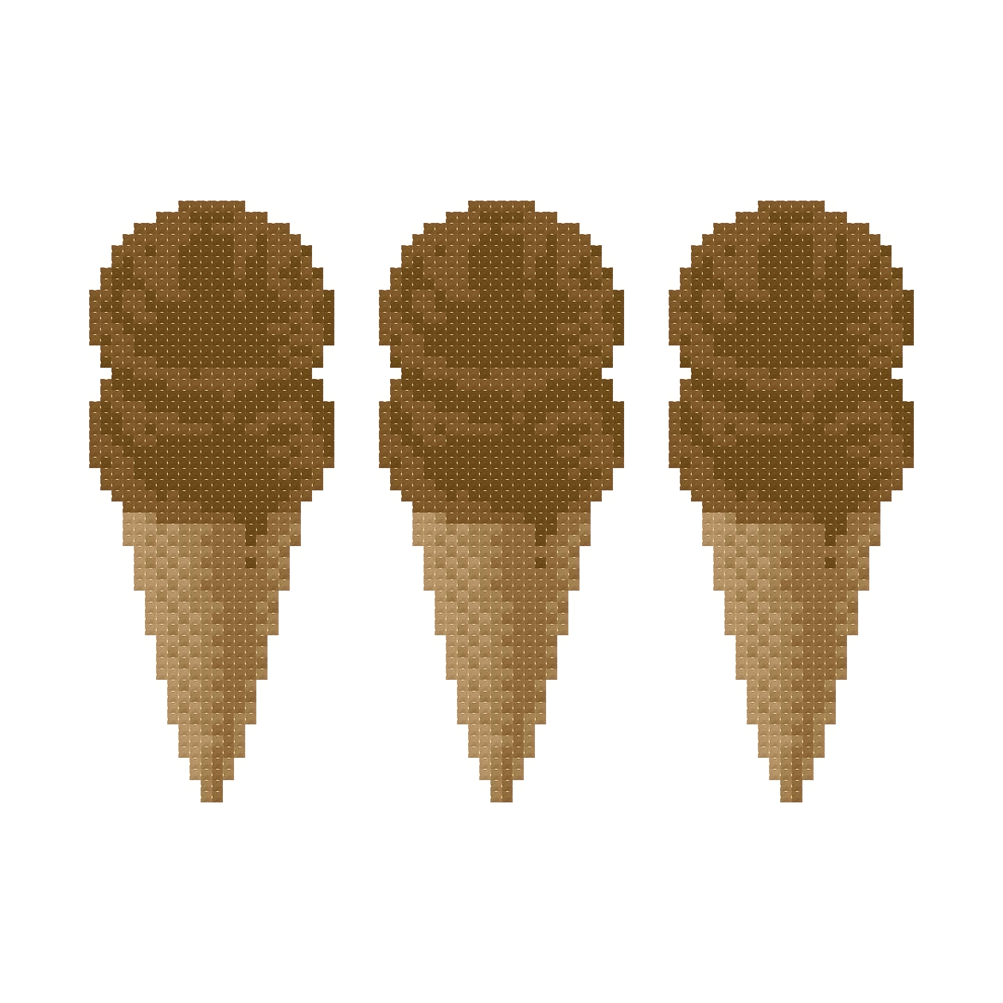 DIY Needlepoint 3 Cones Chocolate | Digital Chart for Painting Your Own Canvas | Easy Needlepoint PDF | Instant Download | 18 Mesh