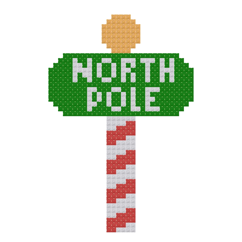 DIY Needlepoint North Pole Pattern | Digital Chart for Painting Your Own Canvas | Easy Needlepoint PDF | Instant Download | 18 Mesh