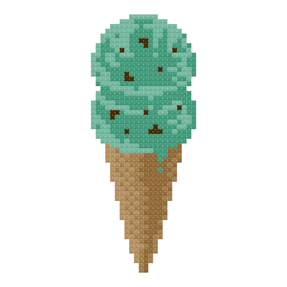 DIY Needlepoint Mint Chip Ice Cream Pattern | Digital Chart for Painting Your Own Canvas | Easy Needlepoint PDF | Instant Download | 18 Mesh