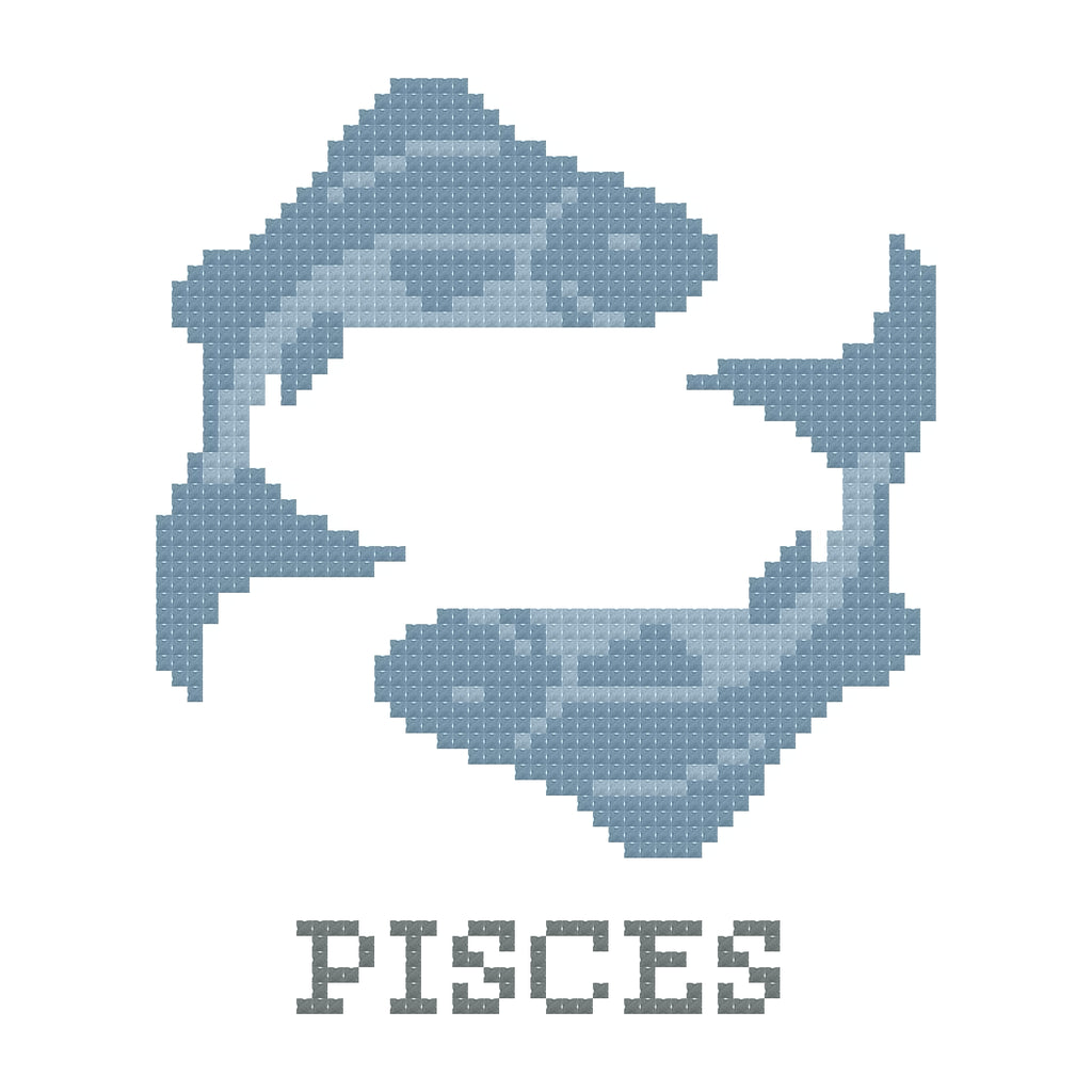 DIY Needlepoint Pisces Zodiac Sign Pattern | Digital Chart for Painting Your Own Canvas | Easy Needlepoint PDF | Instant Download | 18 Mesh