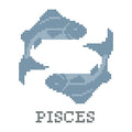 DIY Needlepoint Pisces Zodiac Sign Pattern | Digital Chart for Painting Your Own Canvas | Easy Needlepoint PDF | Instant Download | 18 Mesh
