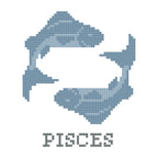 DIY Needlepoint Pisces Zodiac Sign Pattern | Digital Chart for Painting Your Own Canvas | Easy Needlepoint PDF | Instant Download | 18 Mesh