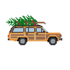 Vintage Woodie Wagon Needlepoint Chart | Christmas Tree Car (Instant PDF Download)