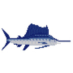 DIY Needlepoint Sailfish Pattern | Digital Chart for Painting Your Own Canvas| Easy Needlepoint PDF | Instant Download | 18 Mesh