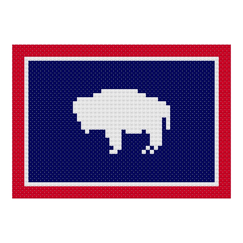 DIY Needlepoint Wyoming Flag Pattern | Digital Chart for Painting Your Own Canvas | Easy Needlepoint PDF | Instant Download | 18 Mesh