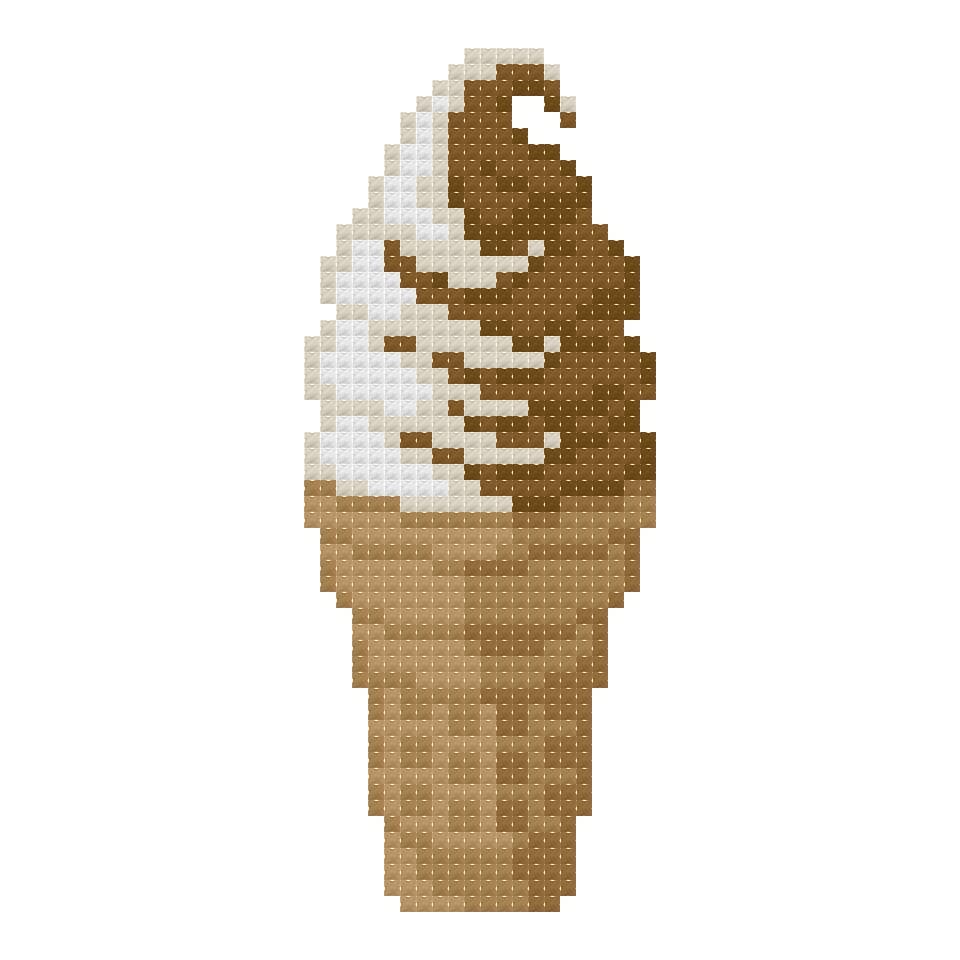 DIY Needlepoint Vanilla Chocolate Ice Cream | Digital Chart for Painting Your Own Canvas | Easy Needlepoint PDF | Instant Download | 18 Mesh