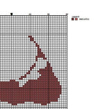 DIY Needlepoint Nantucket Red Color Outline | Digital Chart for Painting Your Own Canvas | Easy Needlepoint PDF | Instant Download | 18 Mesh