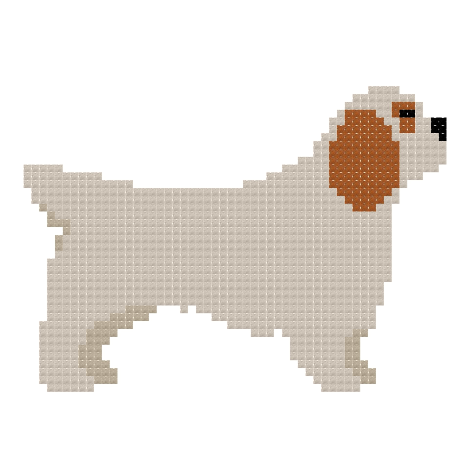 DIY Needlepoint Clumber Spaniel Pattern |Digital Chart for Painting Your Own Canvas| Easy Needlepoint PDF | Instant Download | 18 Mesh