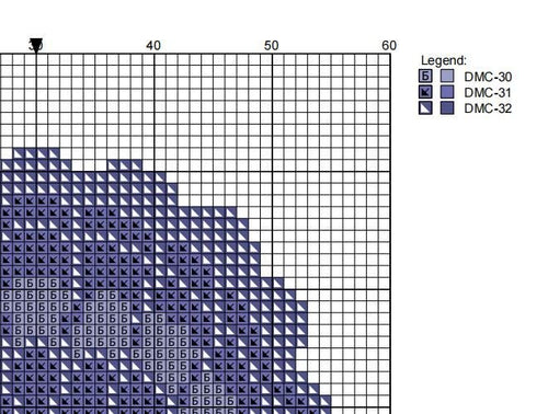 DIY Needlepoint Blueberry Scallop Shell | Digital Chart for Painting Your Own Canvas | Easy Needlepoint PDF | Instant Download | 18 Mesh