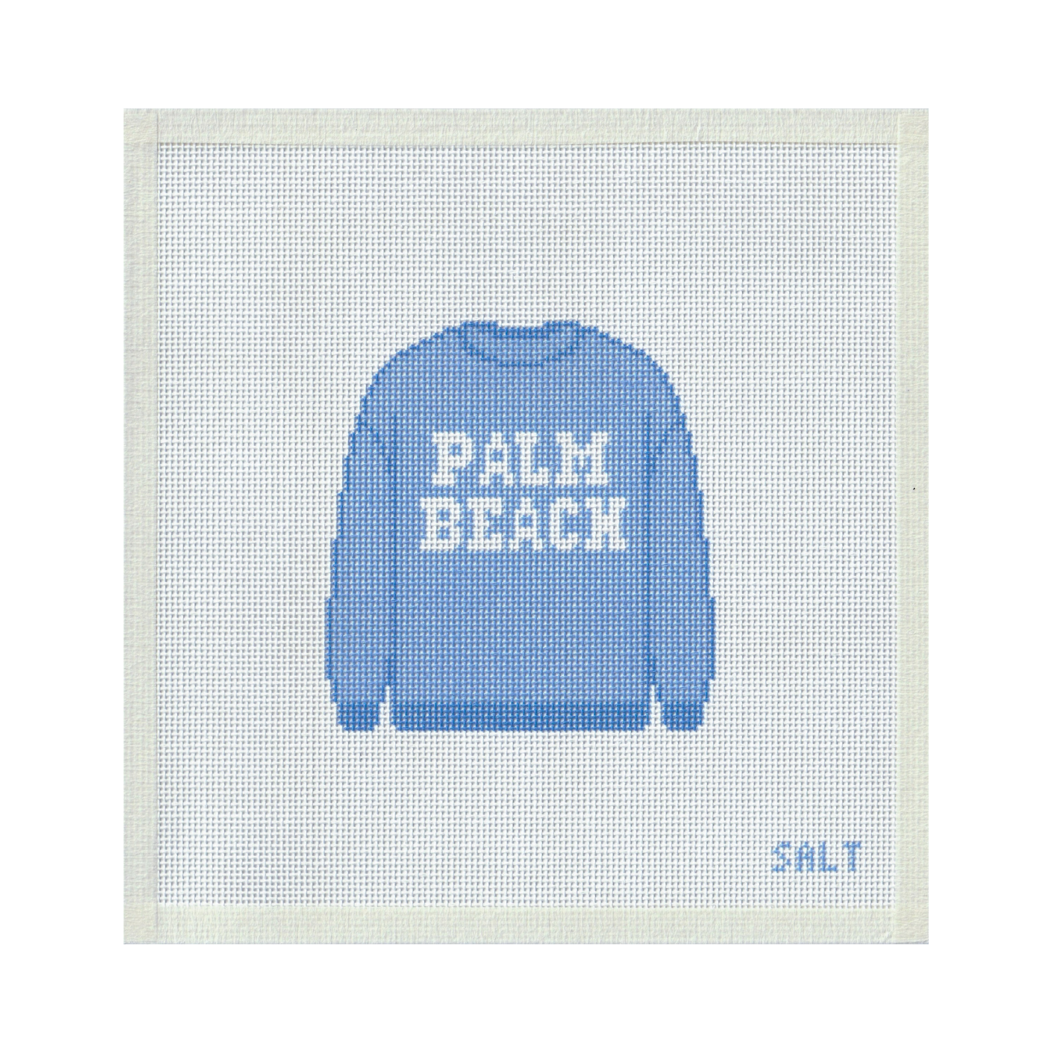 Palm Beach Sweatshirt (Blue) Needlepoint Canvas