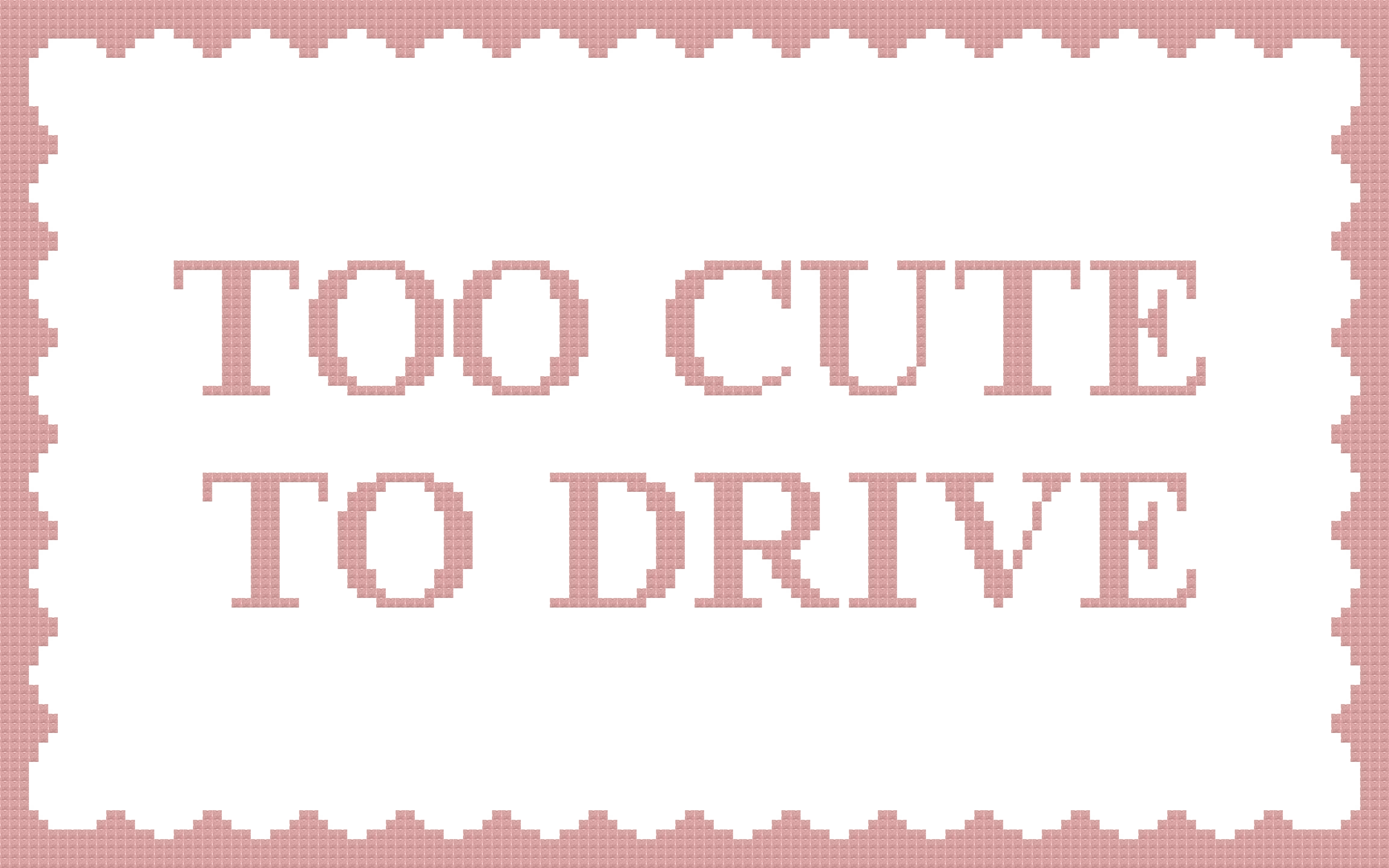 DIY Needlepoint Too Cute To Drive Pattern | Digital Chart for Painting Your Own Canvas | Easy Needlepoint PDF | Instant Download | 18 Mesh