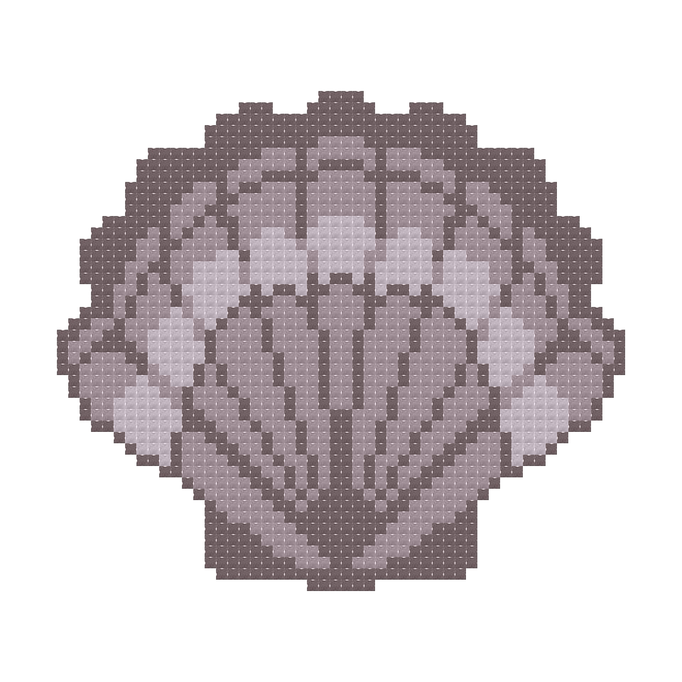 DIY Needlepoint Gray Scallop Shell Pattern | Digital Chart for Painting Your Own Canvas | Easy Needlepoint PDF | Instant Download | 18 Mesh