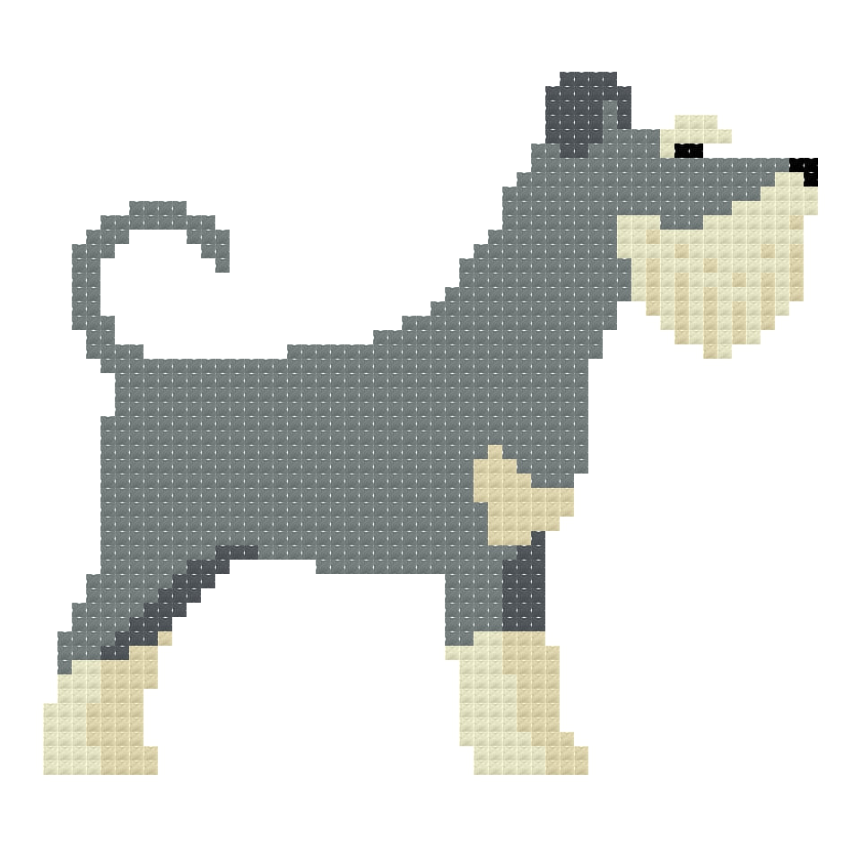 DIY Needlepoint Schnauzer Dog Pattern | Digital Chart for Painting Your Own Canvas| Easy Needlepoint PDF | Instant Download | 18 Mesh