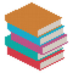 DIY Needlepoint Book Stack Pattern | Digital Chart for Painting Your Own Canvas | Easy Needlepoint PDF | Instant Download | 18 Mesh