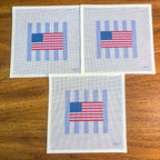 USA Flag on Stripes Needlepoint Canvas