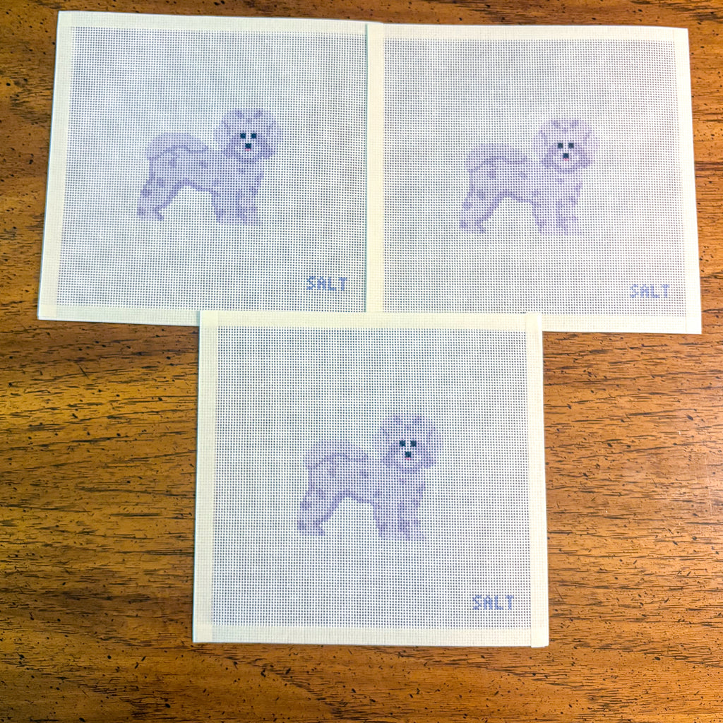 Fluffy dog (White) Needlepoint Canvas