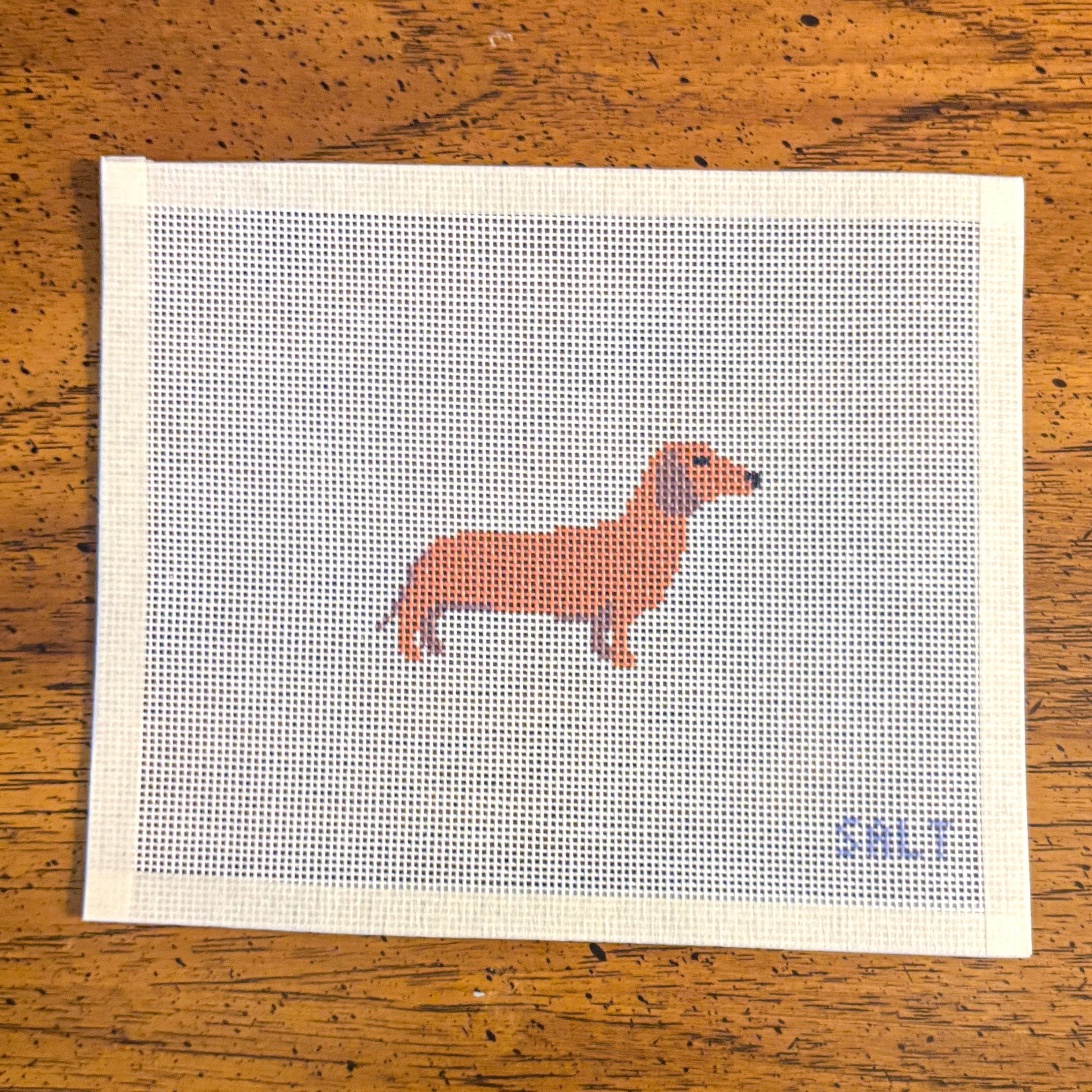 Dachshund Dog (brown) Needlepoint Canvas